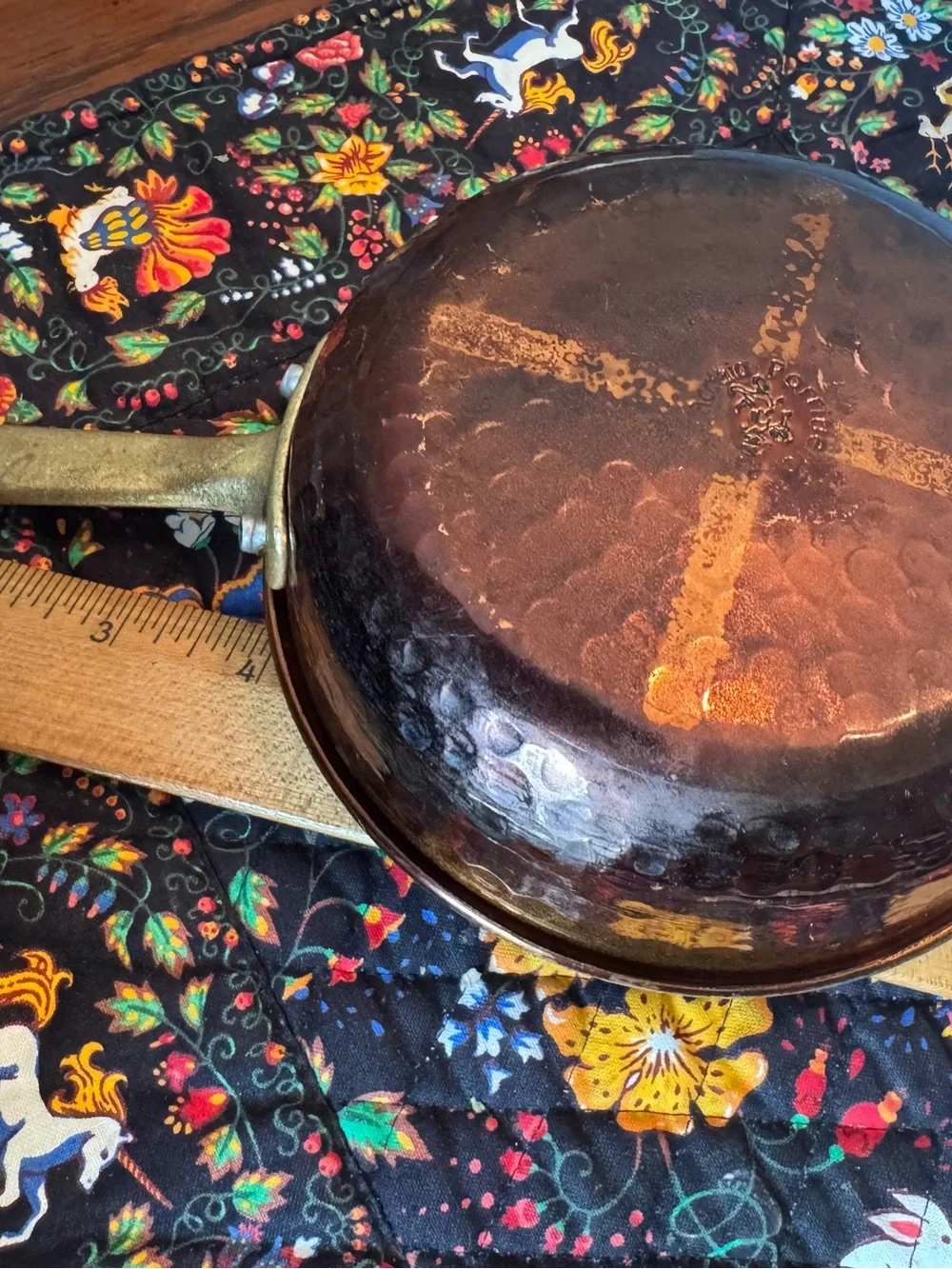 PORRITIELLO RAME & ACCIAIO DAL 1934 Hammered Copper Fry Frying Pan Italy